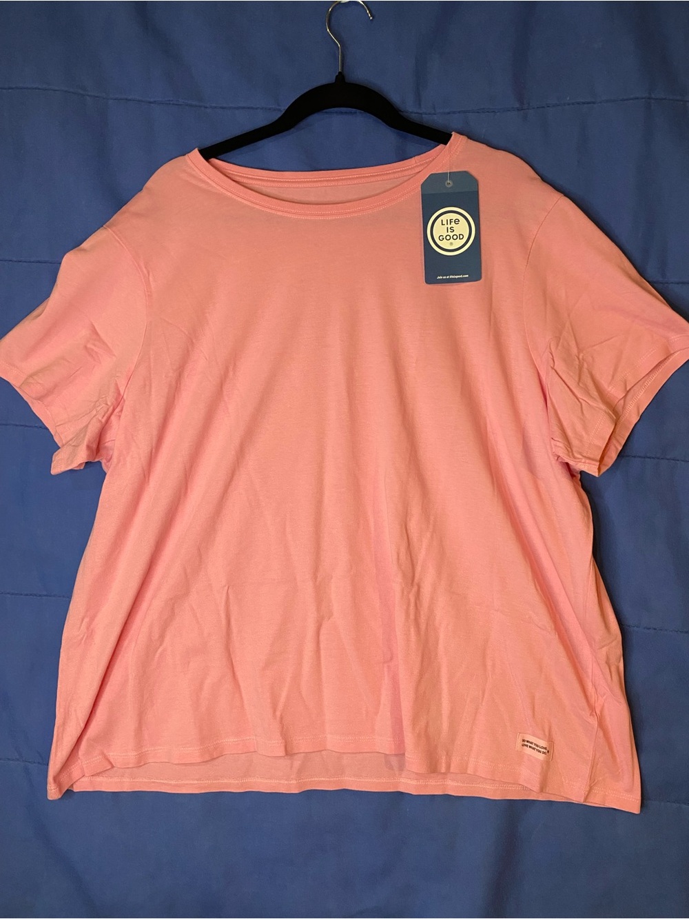 Life Is Good Coral Pink Short Sleeve Crew Tee